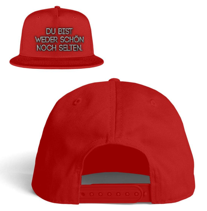 Weder schön noch selten - Snapback  - Kappe - Words on Shirts Sag es mit dem Mittelfinger Shirts Hoodies Sweatshirt Taschen Gymsack Spruch Sprüche Statement