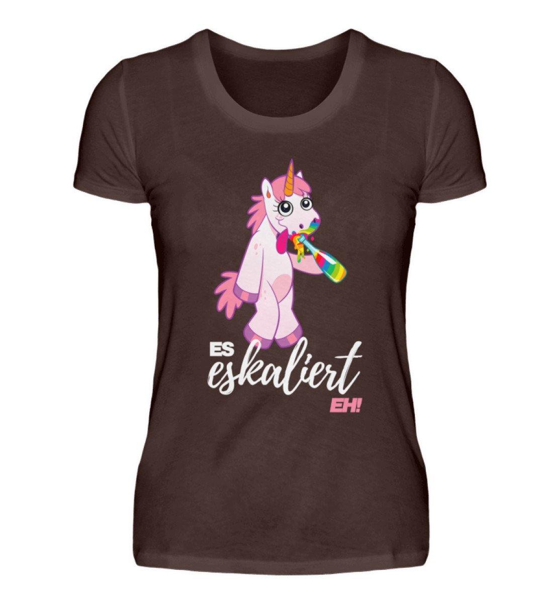 Einhorn - Es eskaliert eh.  - Damen Premiumshirt