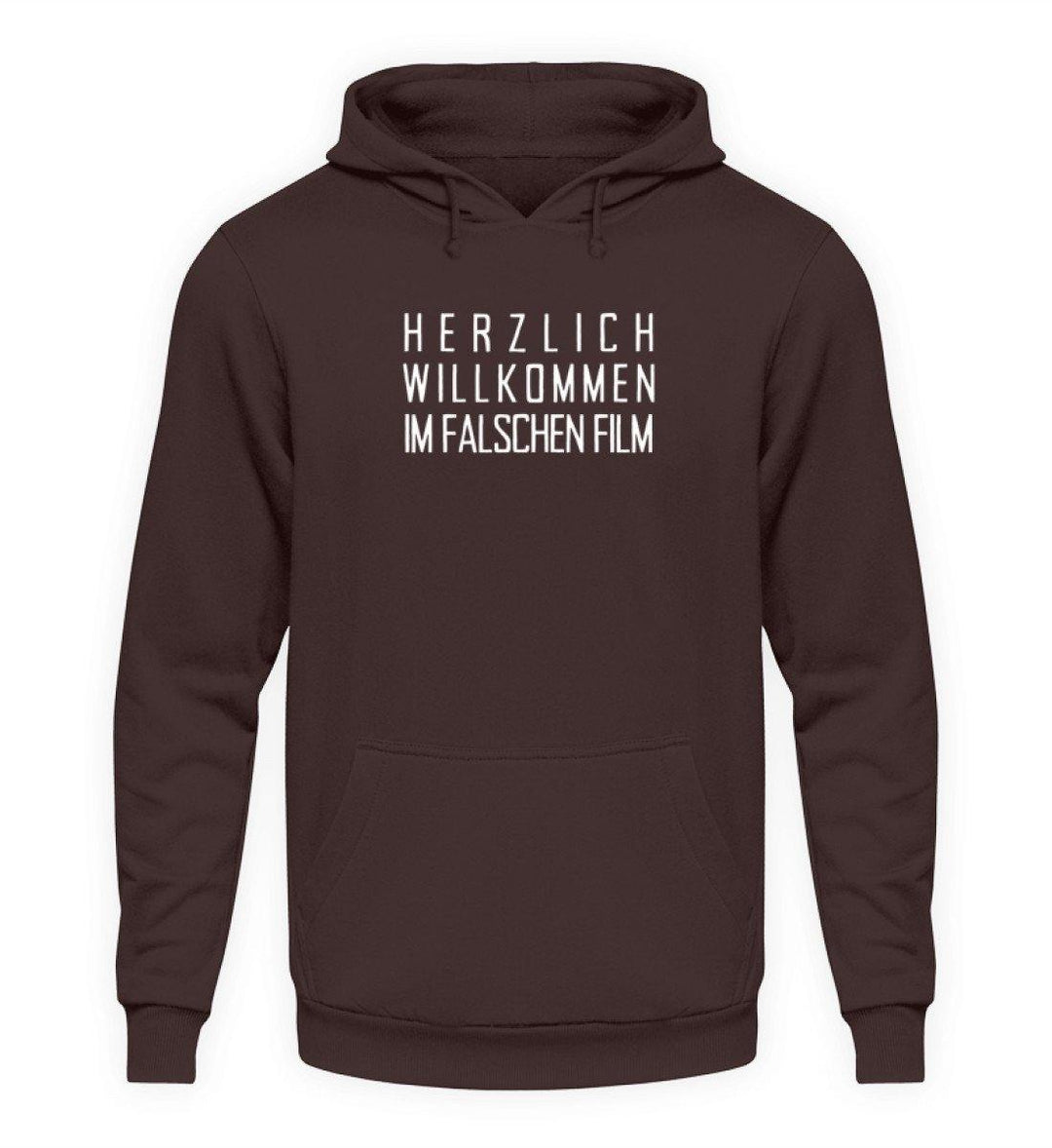 Herzlich willkommen im falschen Film  - Unisex Kapuzenpullover Hoodie - Words on Shirts