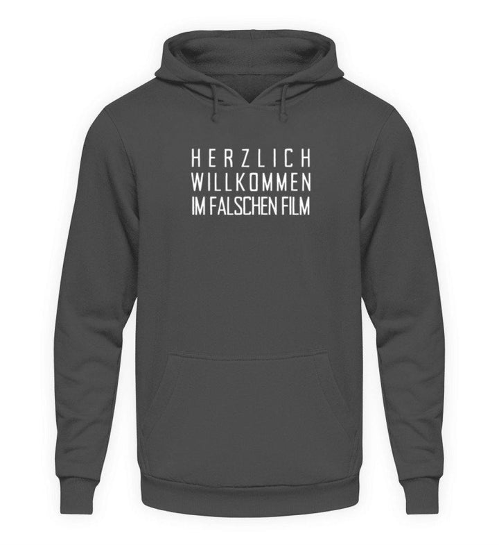 Herzlich willkommen im falschen Film  - Unisex Kapuzenpullover Hoodie - Words on Shirts