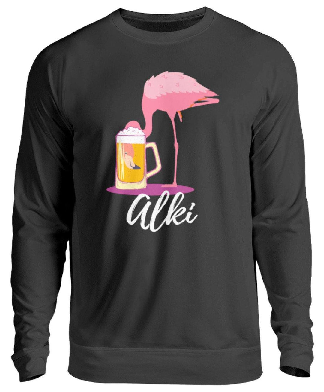 Flamingo Alki - Words on Shirt  - Unisex Pullover - Words on Shirts Sag es mit dem Mittelfinger Shirts Hoodies Sweatshirt Taschen Gymsack Spruch Sprüche Statement