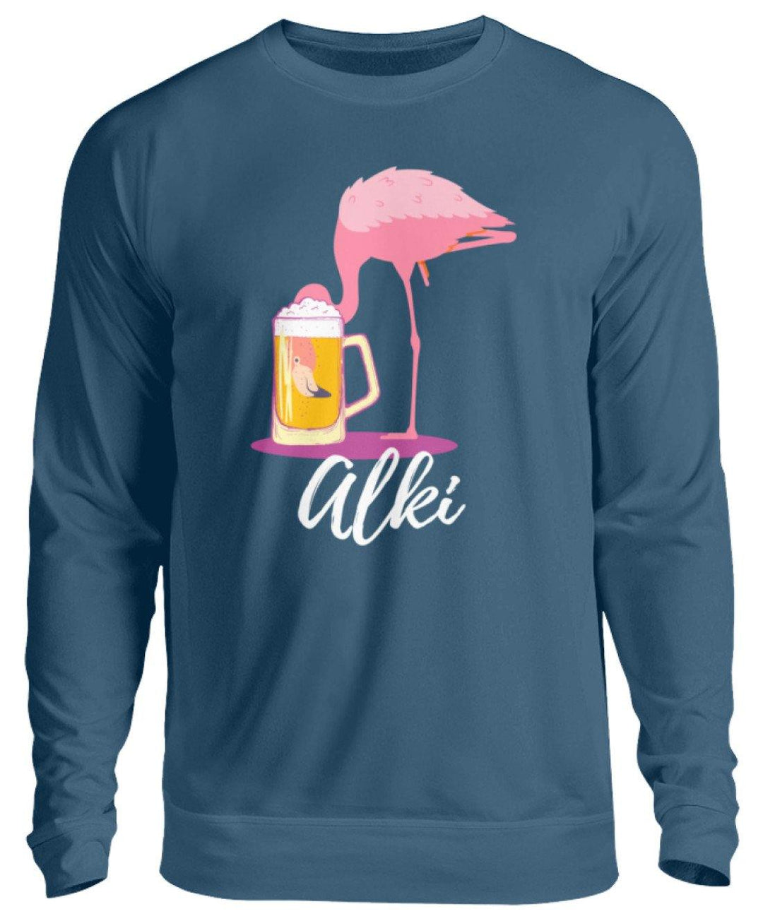 Flamingo Alki - Words on Shirt  - Unisex Pullover - Words on Shirts Sag es mit dem Mittelfinger Shirts Hoodies Sweatshirt Taschen Gymsack Spruch Sprüche Statement