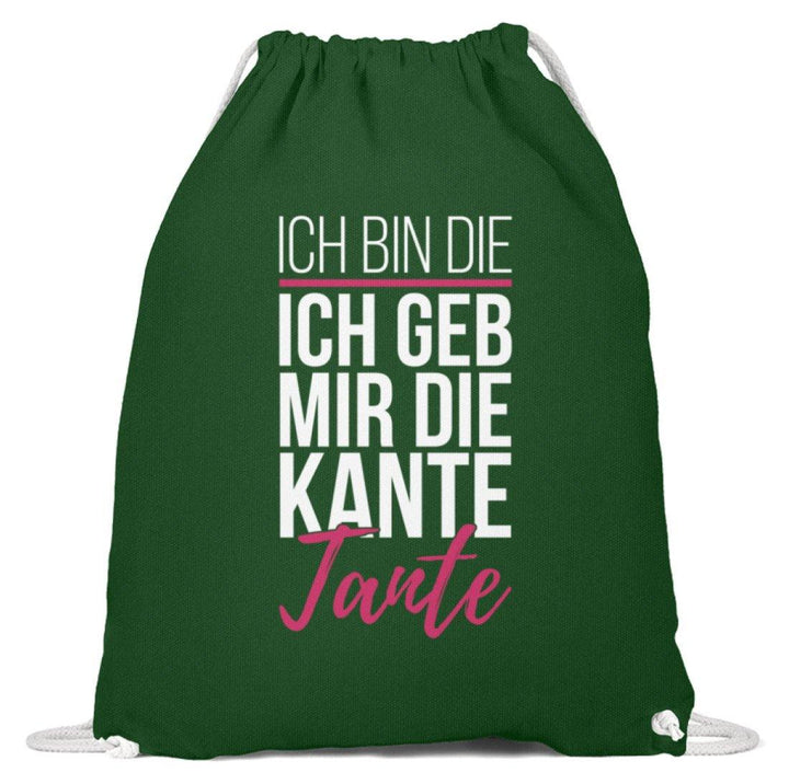 Kante Tante - Words on Shirts  - Baumwoll Gymsac - Words on Shirts Sag es mit dem Mittelfinger Shirts Hoodies Sweatshirt Taschen Gymsack Spruch Sprüche Statement