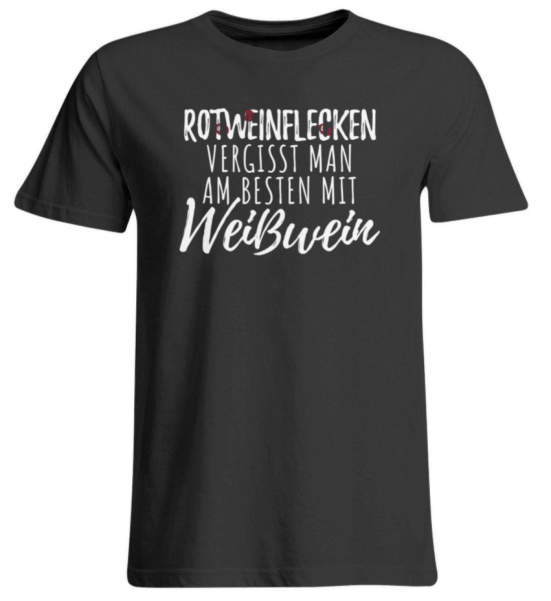 Rotweinflecken vergisst man mit Weißwein  - Übergrößenshirt