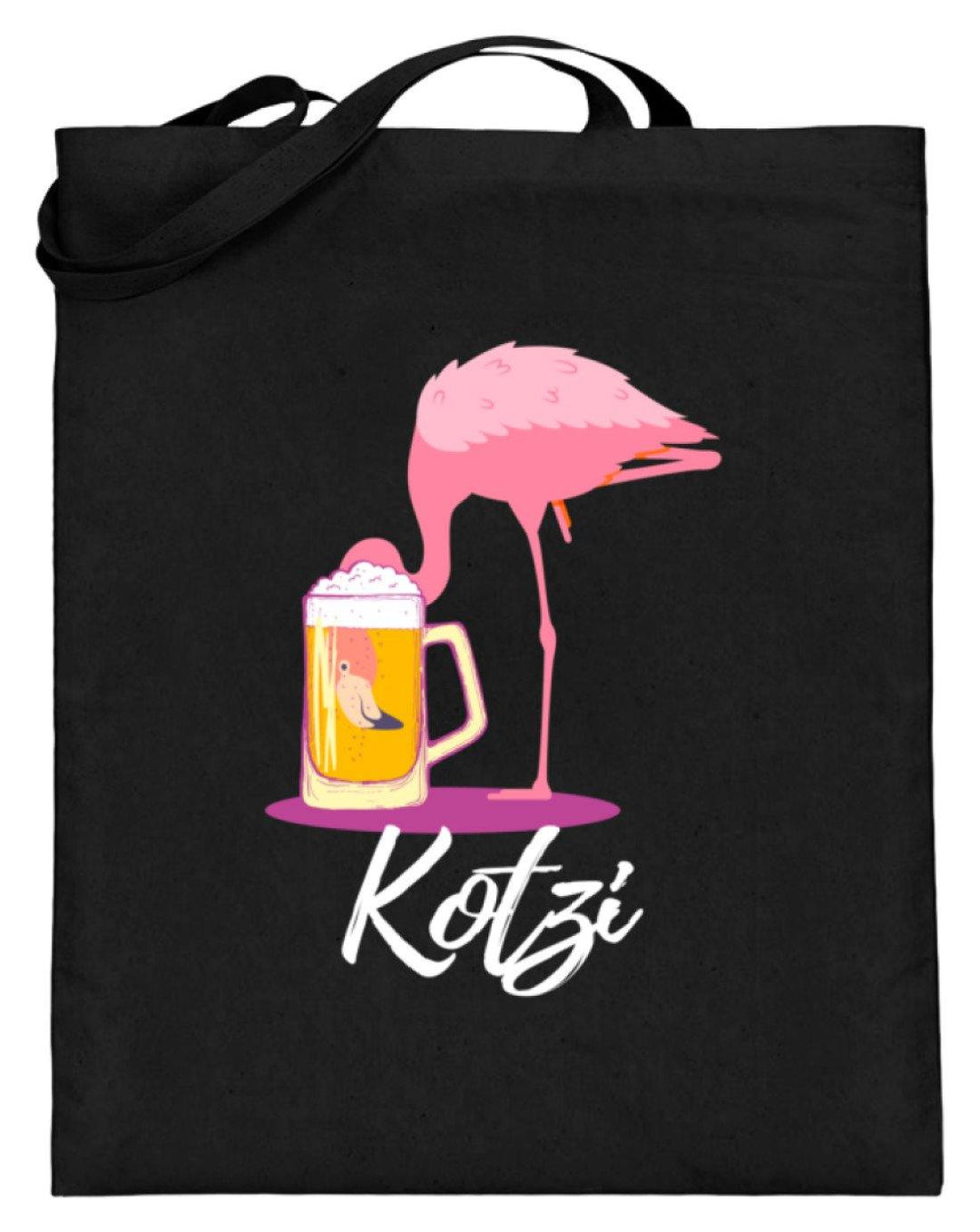 Flamingo Kotzi - Words on Shirt  - Jutebeutel (mit langen Henkeln) - Words on Shirts Sag es mit dem Mittelfinger Shirts Hoodies Sweatshirt Taschen Gymsack Spruch Sprüche Statement