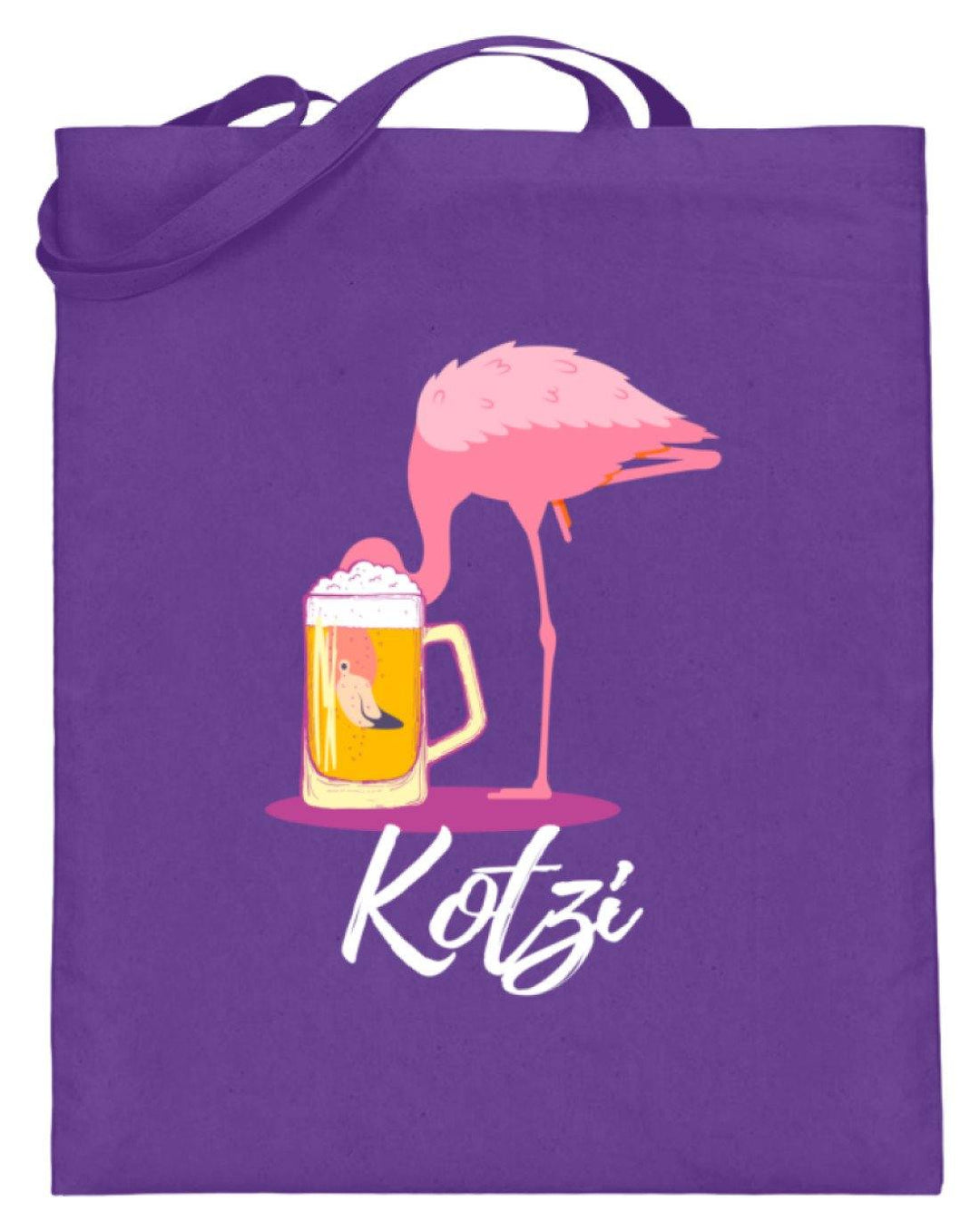 Flamingo Kotzi - Words on Shirt  - Jutebeutel (mit langen Henkeln) - Words on Shirts Sag es mit dem Mittelfinger Shirts Hoodies Sweatshirt Taschen Gymsack Spruch Sprüche Statement