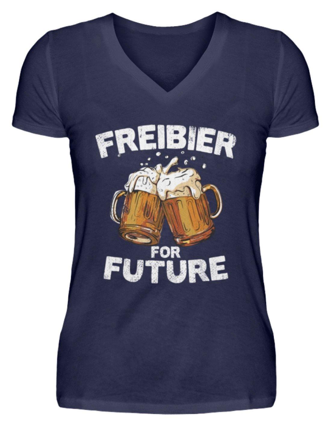 Freibier for Future - Words on Shirts  - V-Neck Damenshirt