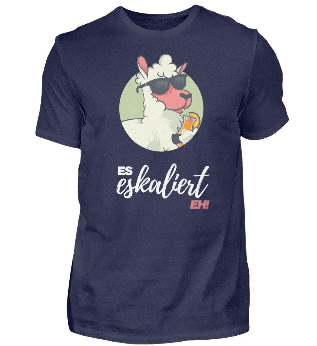 Es eskaliert eh - Lama - Words on Shirts  - Herren Shirt