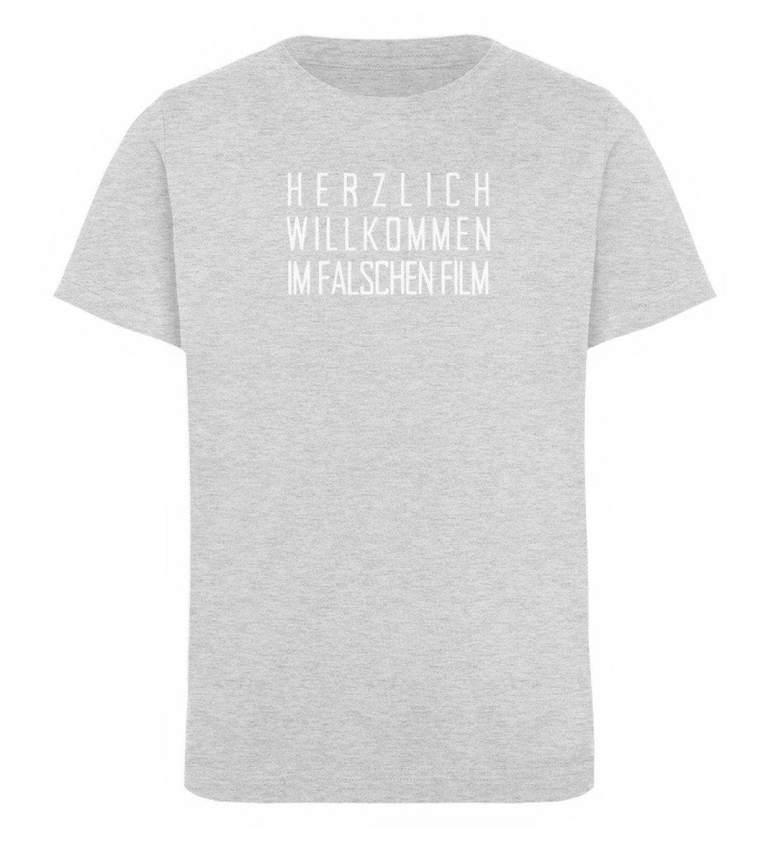 Im falschen Film -  Words on Shirts - PR  - Kinder Organic T-Shirt - Words on Shirts Sag es mit dem Mittelfinger Shirts Hoodies Sweatshirt Taschen Gymsack Spruch Sprüche Statement