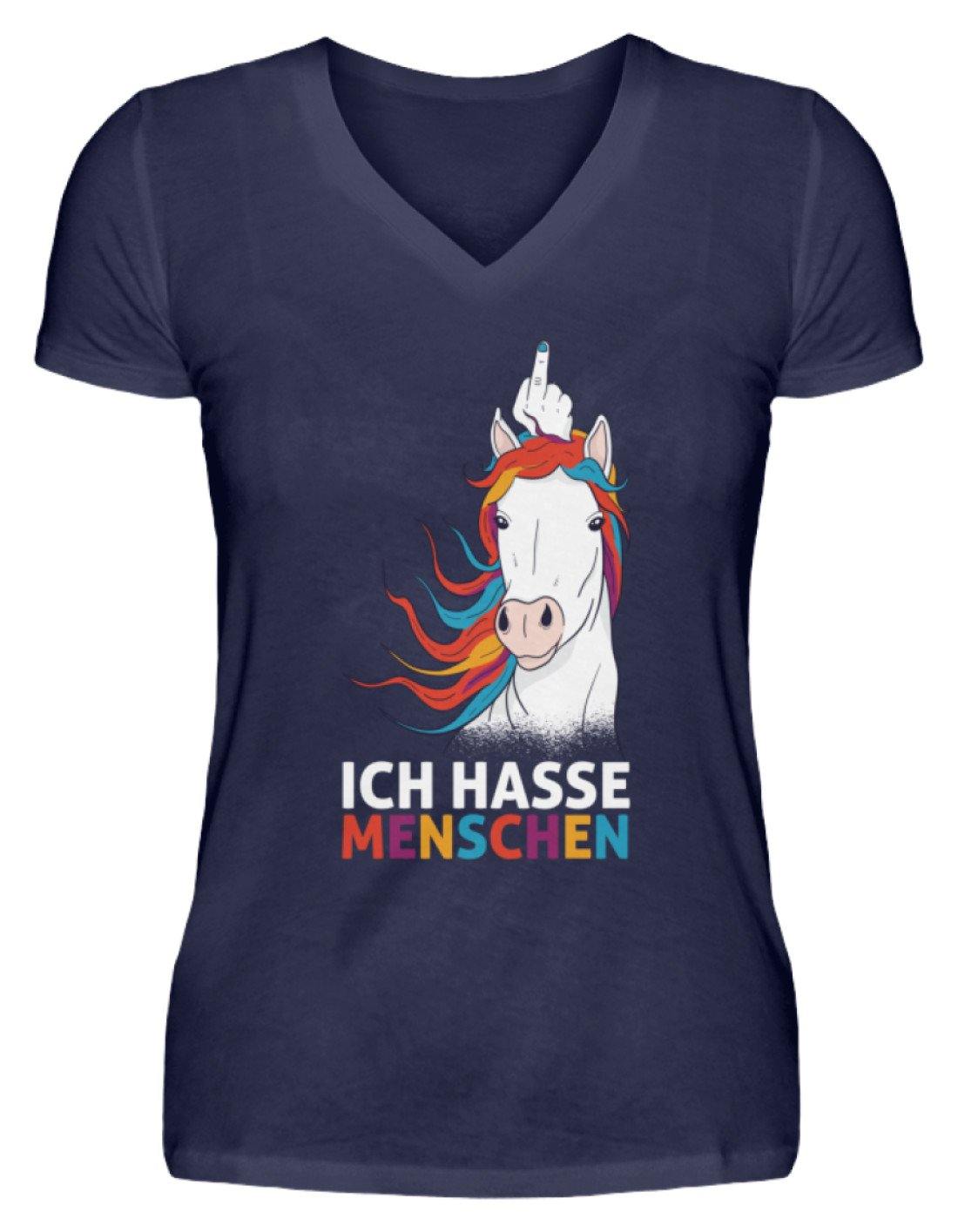 Ich hasse Menschen - Words on Shirts  - V-Neck Damenshirt