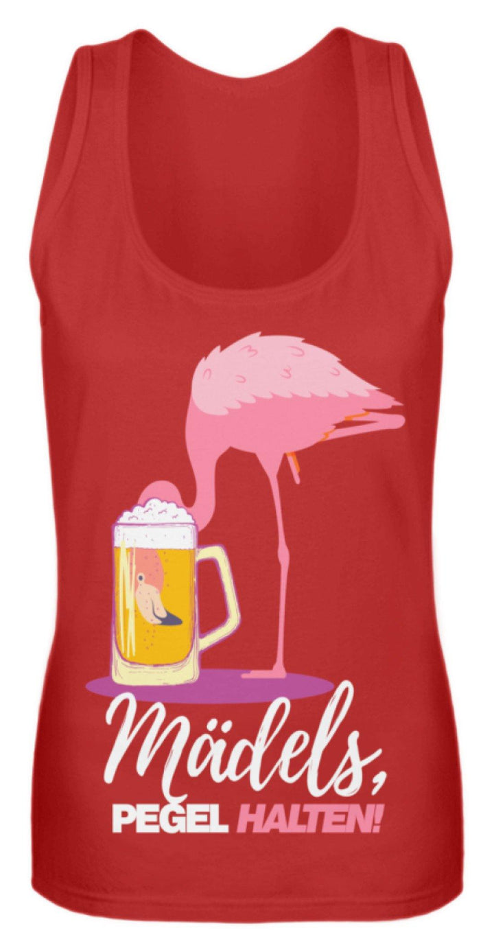 Mädels, Pegel halte - Flamingo  - Frauen Tanktop - Words on Shirts Sag es mit dem Mittelfinger Shirts Hoodies Sweatshirt Taschen Gymsack Spruch Sprüche Statement