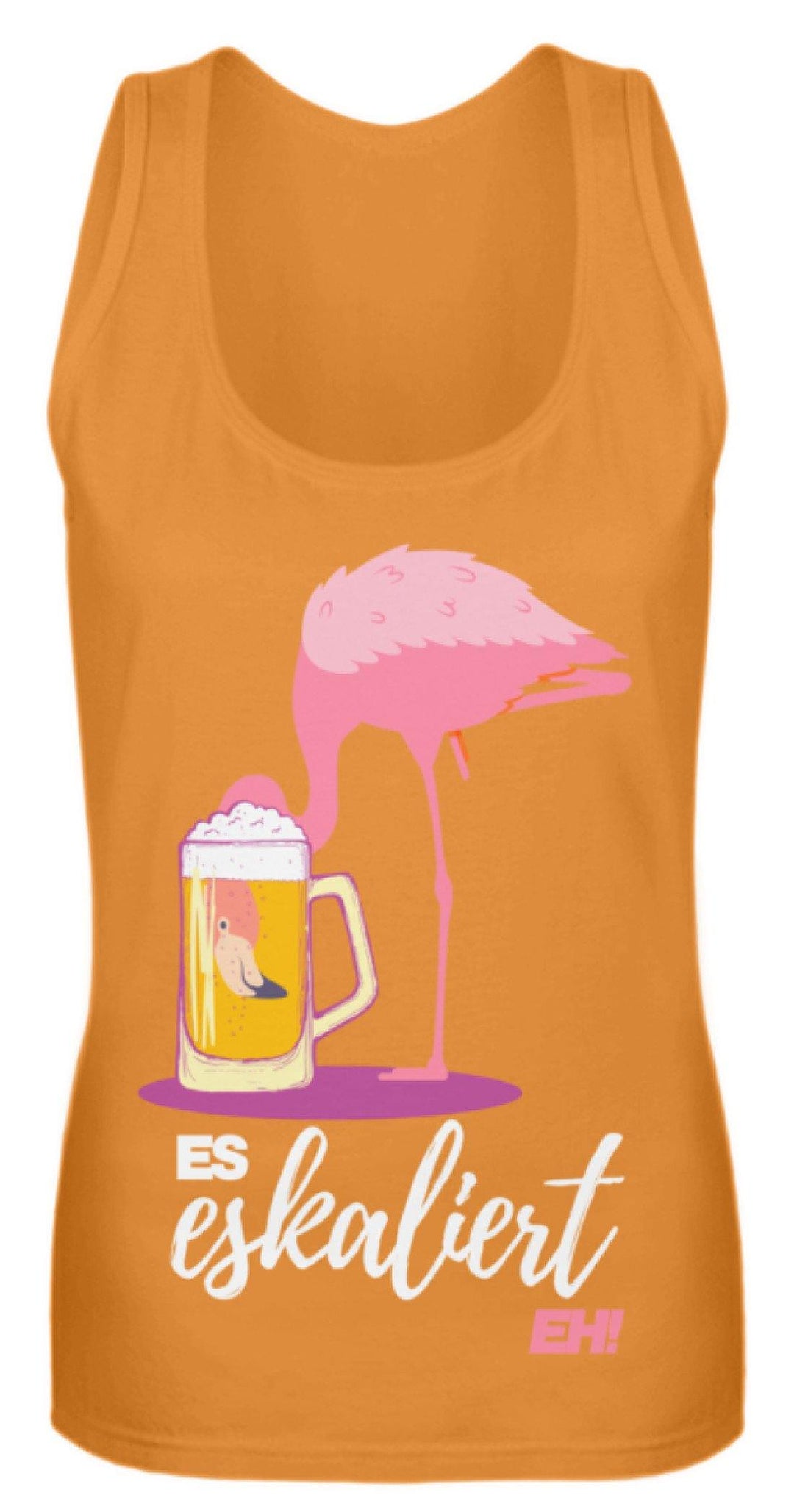 Es Eskaliert Eh - Flamingo  - Frauen Tanktop - Words on Shirts Sag es mit dem Mittelfinger Shirts Hoodies Sweatshirt Taschen Gymsack Spruch Sprüche Statement