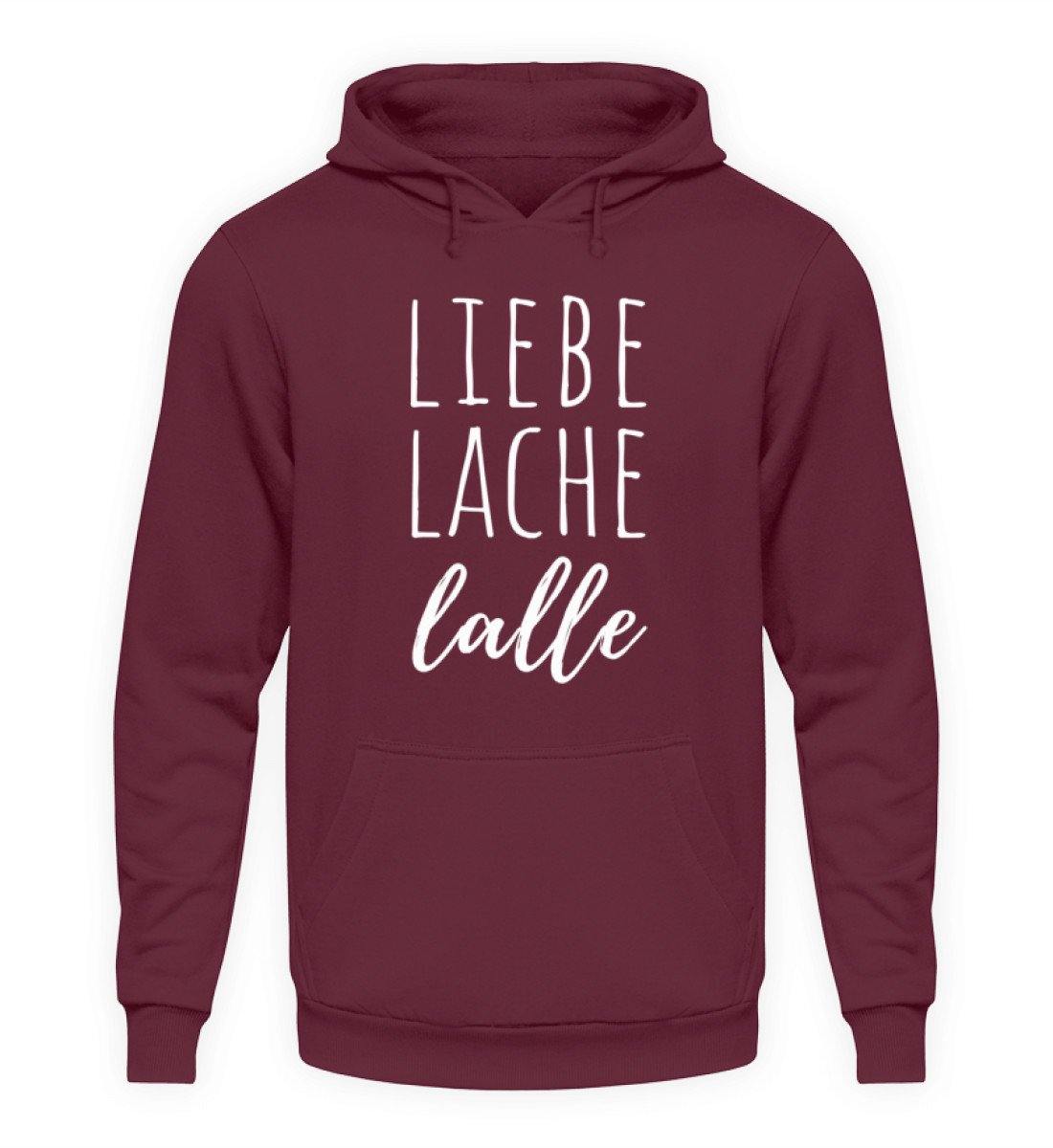Liebe Lache Lalle - Words on Shirt  - Unisex Kapuzenpullover Hoodie