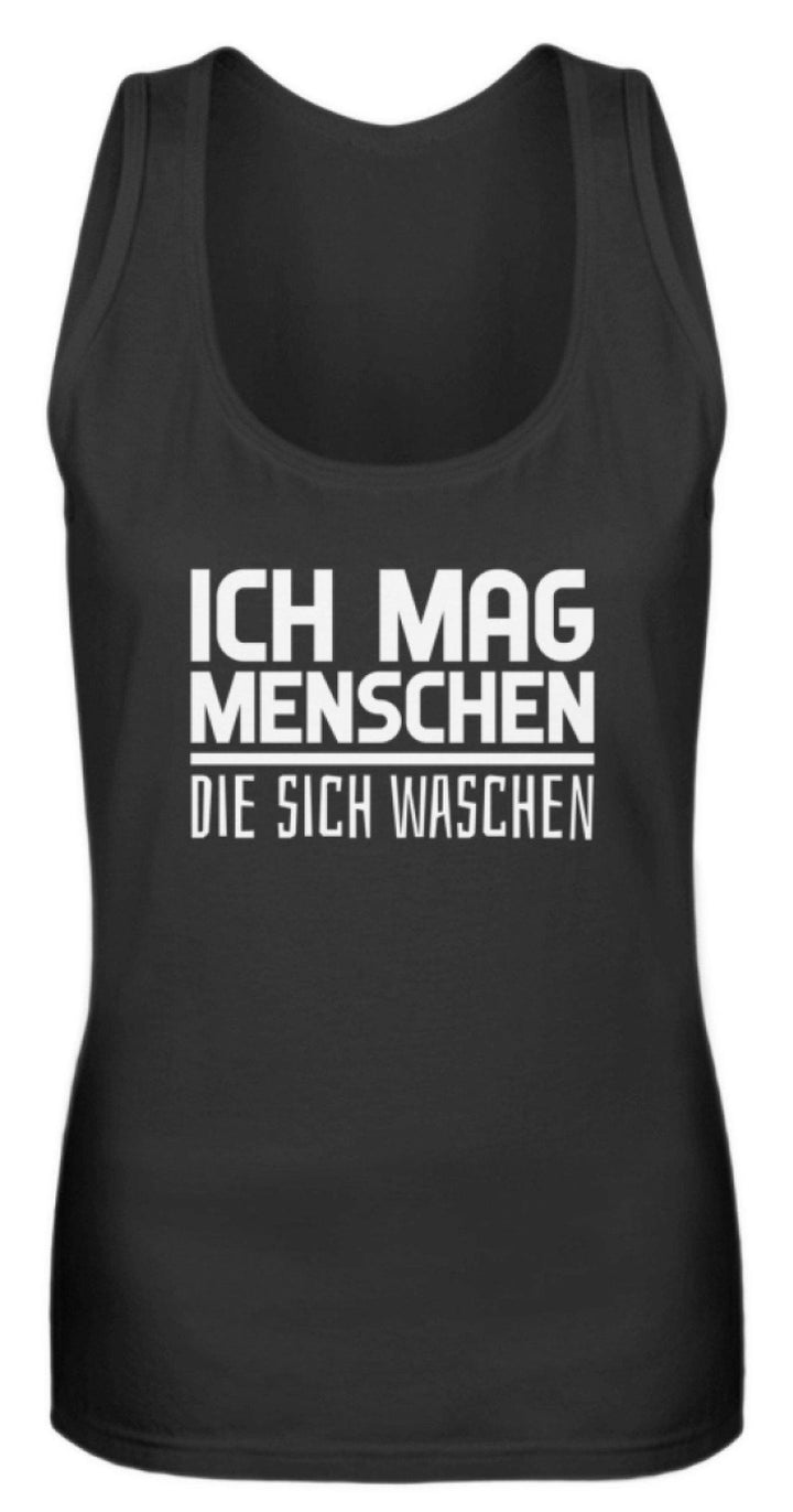 Ich mag Menschen - Words on Shirts  - Frauen Tanktop - Words on Shirts Sag es mit dem Mittelfinger Shirts Hoodies Sweatshirt Taschen Gymsack Spruch Sprüche Statement