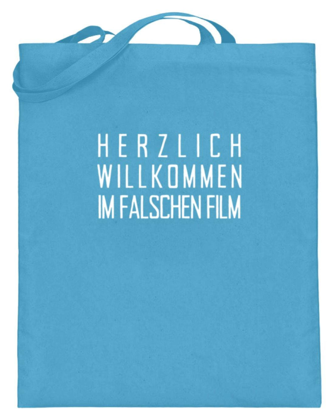 Herzlich willkommen im falschen Film  - Jutebeutel (mit langen Henkeln) - Words on Shirts