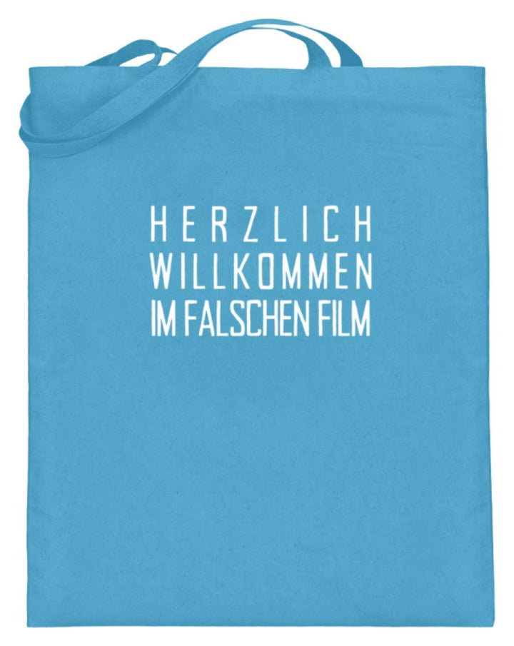 Herzlich willkommen im falschen Film  - Jutebeutel (mit langen Henkeln) - Words on Shirts