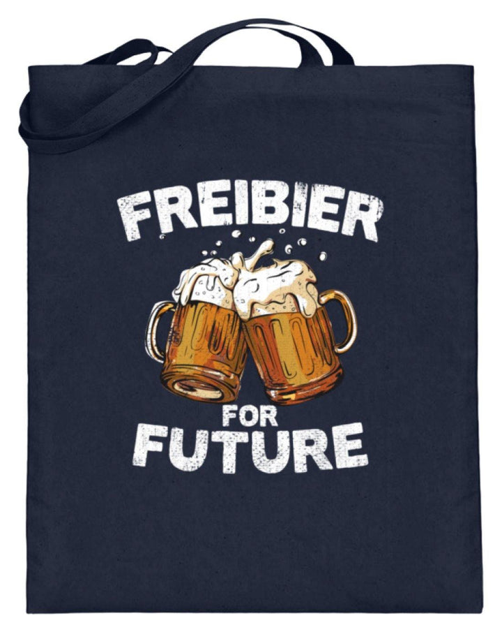 Freibier for Future - Words on Shirts  - Jutebeutel (mit langen Henkeln) - Words on Shirts Sag es mit dem Mittelfinger Shirts Hoodies Sweatshirt Taschen Gymsack Spruch Sprüche Statement