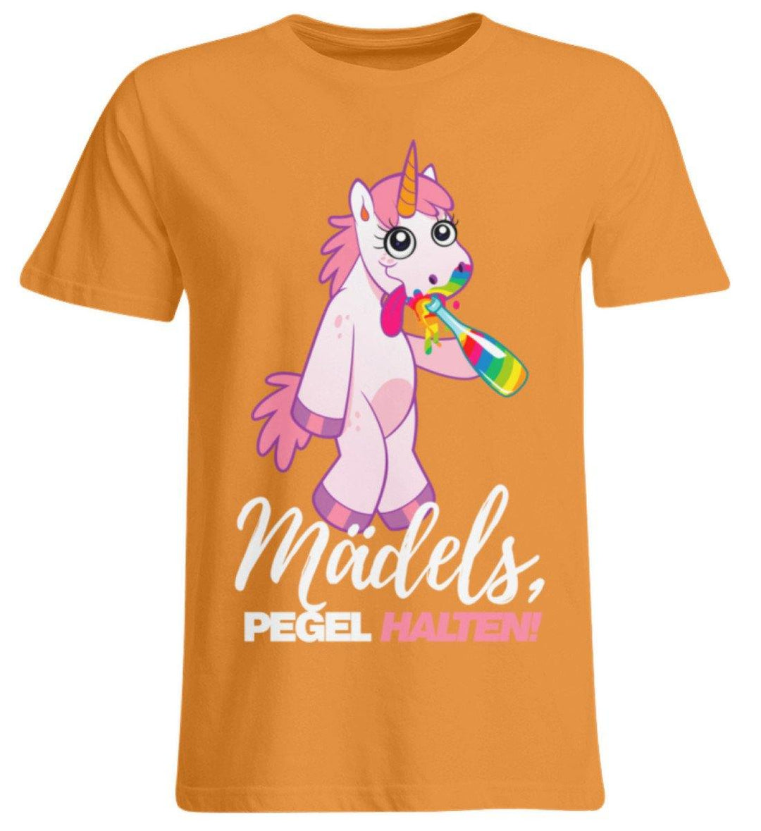 Mädels, Pegel halte - Einhorn  - Übergrößenshirt - Words on Shirts Sag es mit dem Mittelfinger Shirts Hoodies Sweatshirt Taschen Gymsack Spruch Sprüche Statement