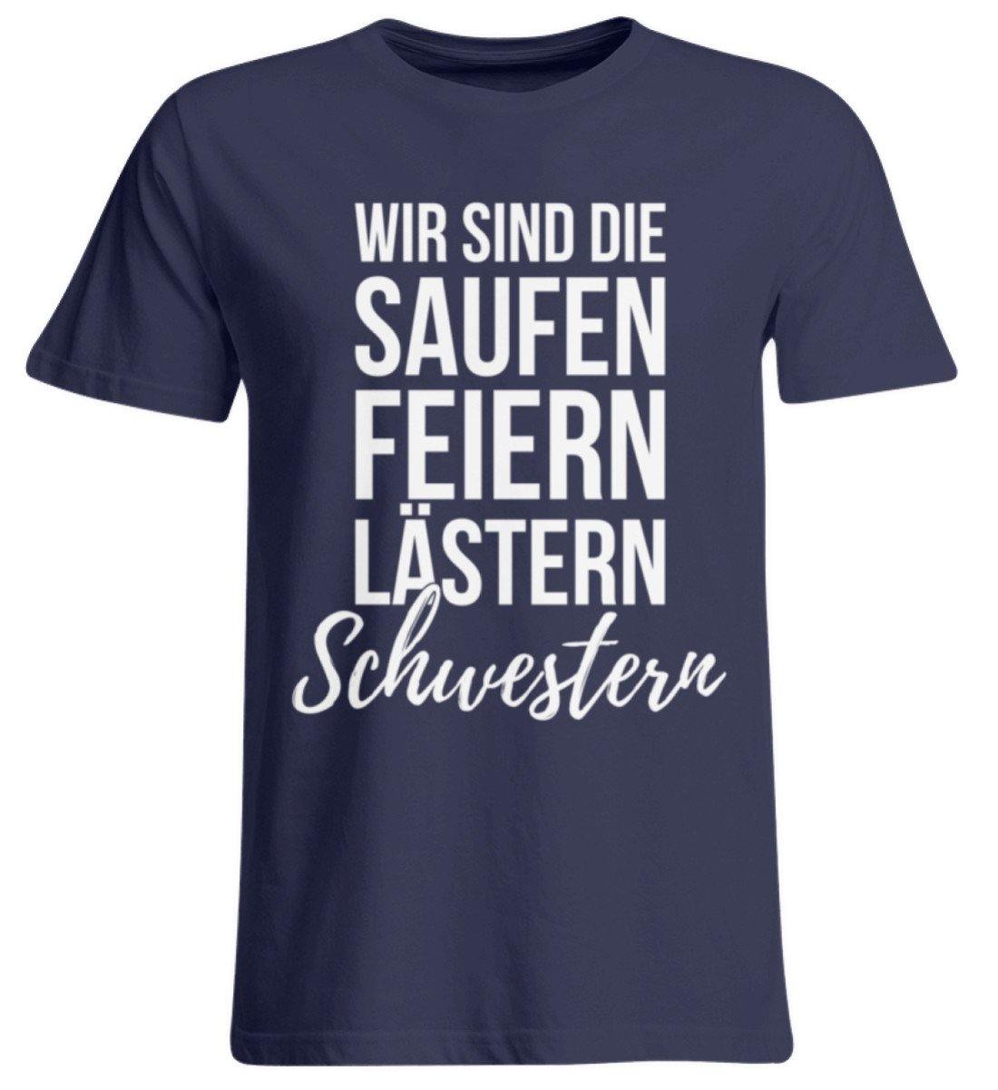 Saufen Feiern Lästern Schwestern  - Übergrößenshirt