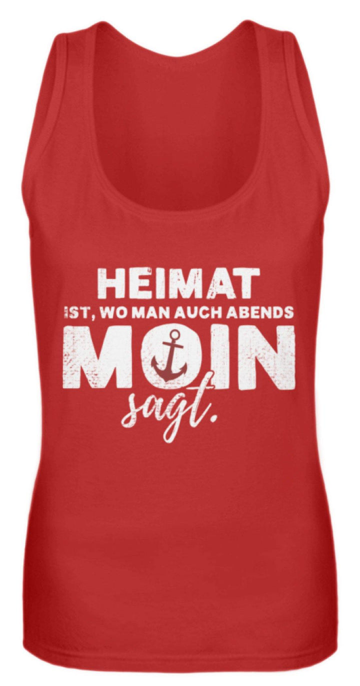 Abends Moin sagt - Norddeutsch  - Frauen Tanktop - Words on Shirts Sag es mit dem Mittelfinger Shirts Hoodies Sweatshirt Taschen Gymsack Spruch Sprüche Statement