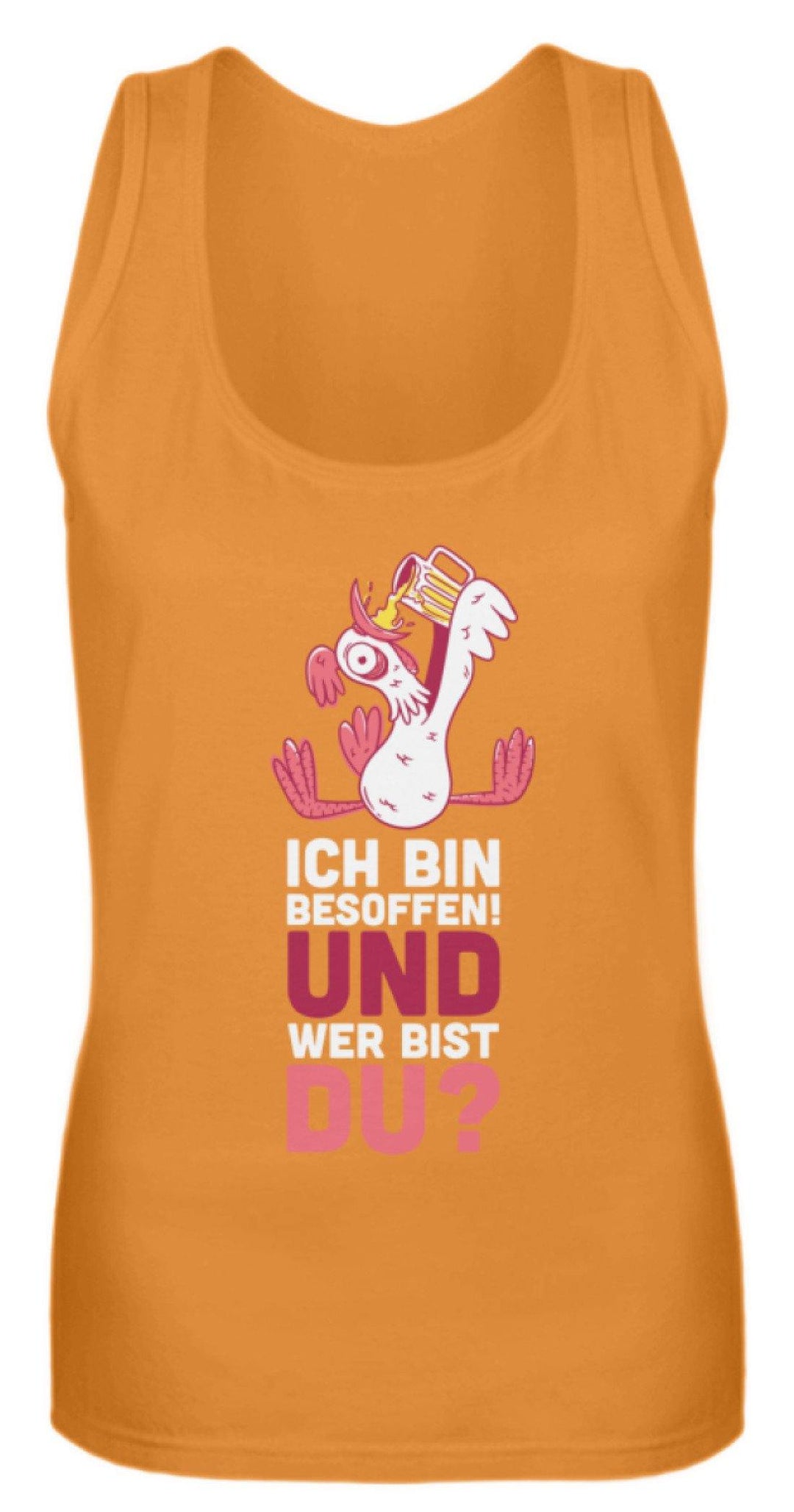 Ich bin Besoffen! Wer bist Du? - WOS  - Frauen Tanktop - Words on Shirts Sag es mit dem Mittelfinger Shirts Hoodies Sweatshirt Taschen Gymsack Spruch Sprüche Statement