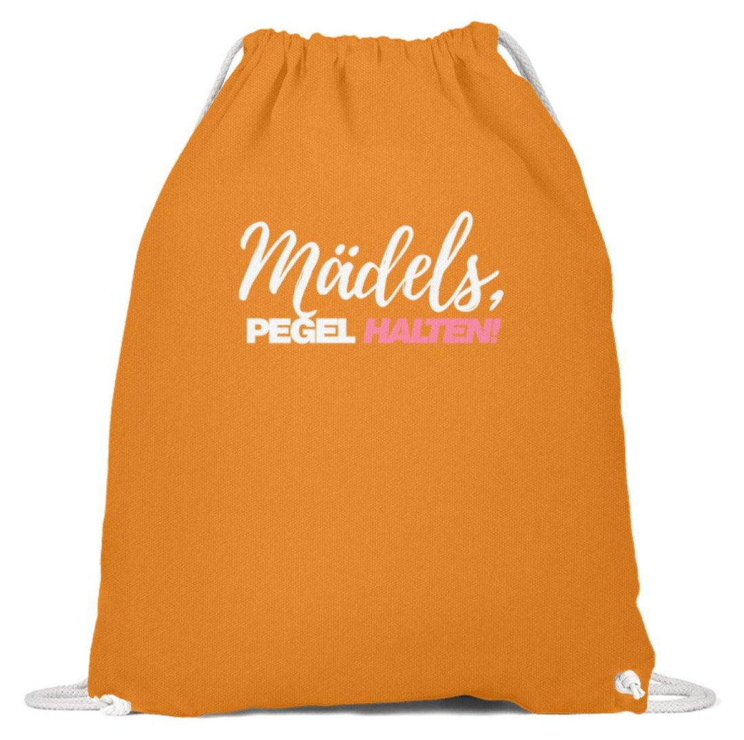 Mädels, Pegel halten - Words on Shirts 2  - Baumwoll Gymsac - Words on Shirts Sag es mit dem Mittelfinger Shirts Hoodies Sweatshirt Taschen Gymsack Spruch Sprüche Statement