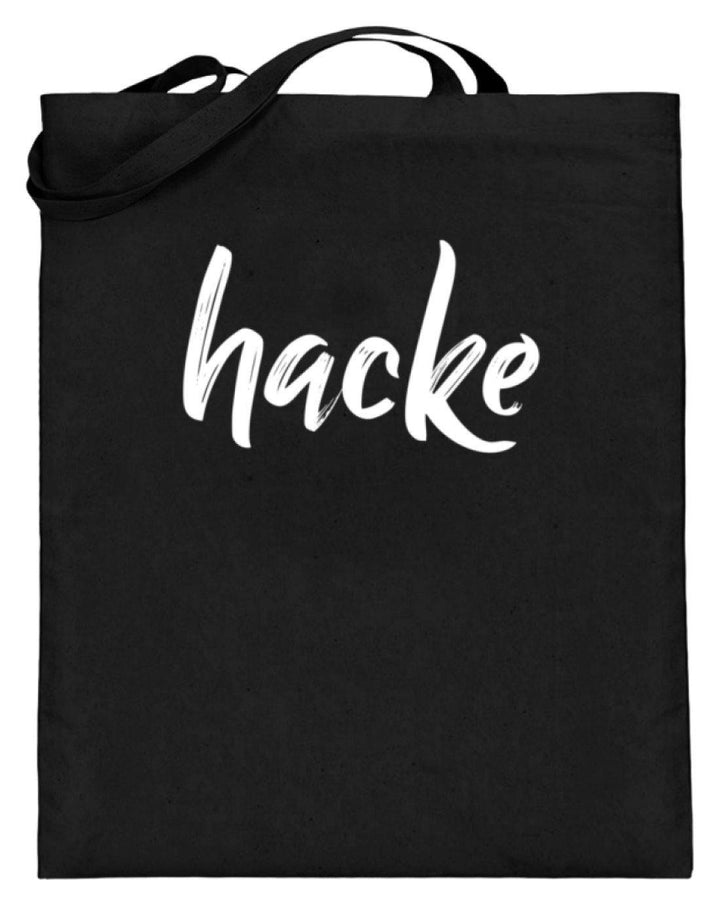 hacke Shirt  - Jutebeutel (mit langen Henkeln) - Words on Shirts Sag es mit dem Mittelfinger Shirts Hoodies Sweatshirt Taschen Gymsack Spruch Sprüche Statement