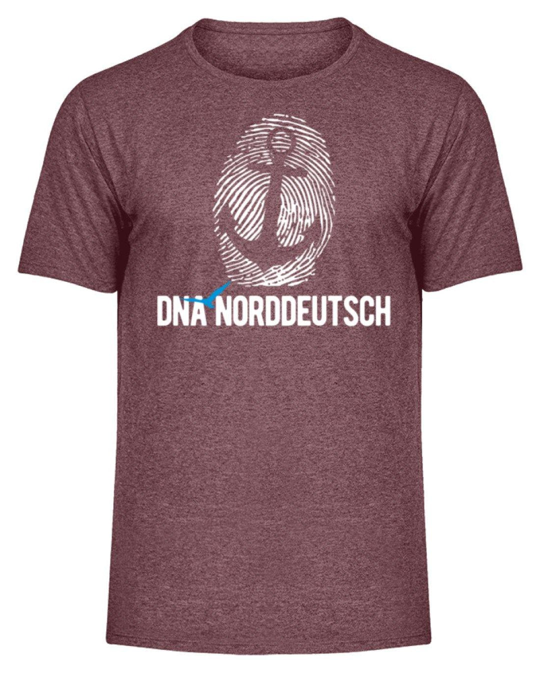 DNA Norddeutsch  - Herren Melange Shirt - Words on Shirts Sag es mit dem Mittelfinger Shirts Hoodies Sweatshirt Taschen Gymsack Spruch Sprüche Statement