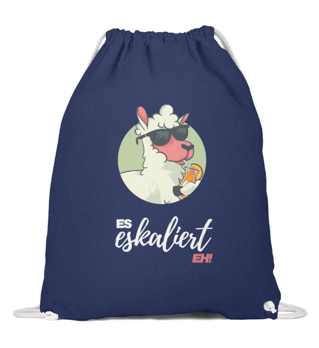Es eskaliert eh - Lama - Words on Shirts  - Baumwoll Gymsac