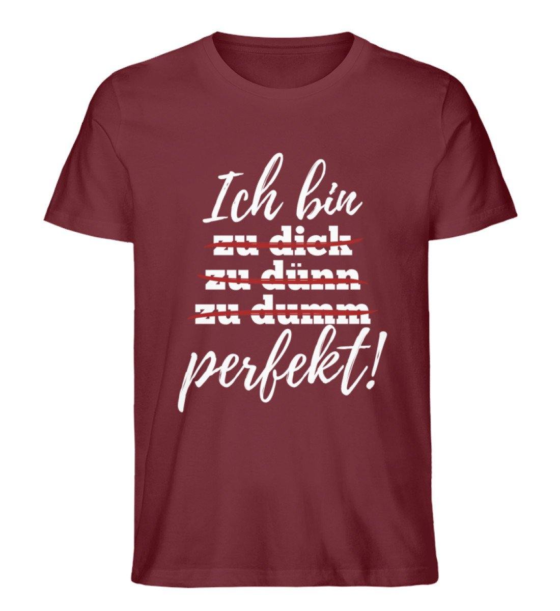 Ich bin perfekt - Words on Shirts  - Herren Premium Organic Shirt