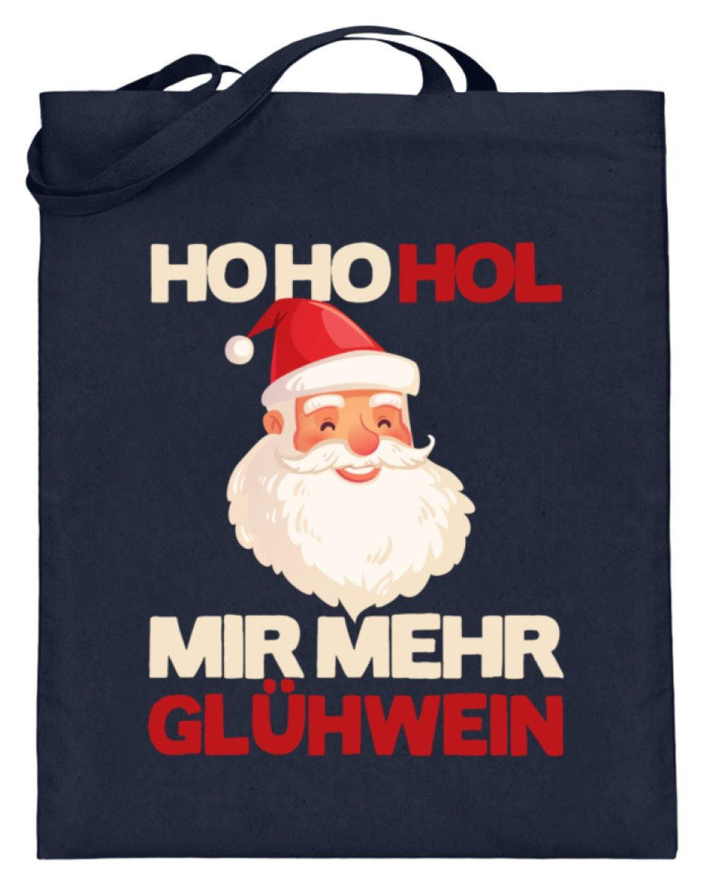 Ho Ho Hol mir Glühwein - Words on Shirt  - Jutebeutel (mit langen Henkeln) - Words on Shirts Sag es mit dem Mittelfinger Shirts Hoodies Sweatshirt Taschen Gymsack Spruch Sprüche Statement