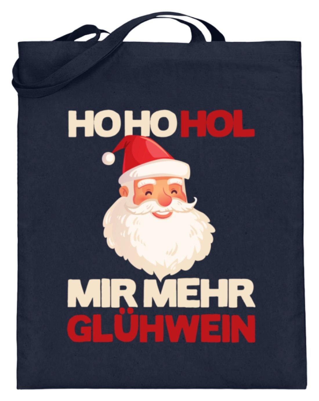 Ho Ho Hol mir Glühwein - Words on Shirt  - Jutebeutel (mit langen Henkeln)
