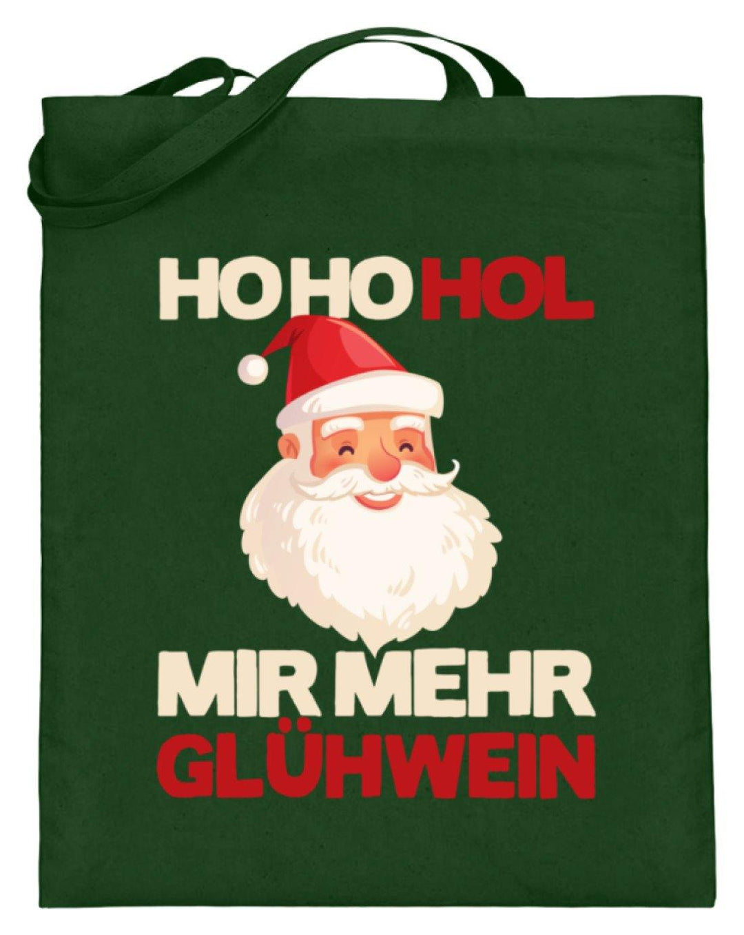 Ho Ho Hol mir Glühwein - Words on Shirt  - Jutebeutel (mit langen Henkeln) - Words on Shirts Sag es mit dem Mittelfinger Shirts Hoodies Sweatshirt Taschen Gymsack Spruch Sprüche Statement