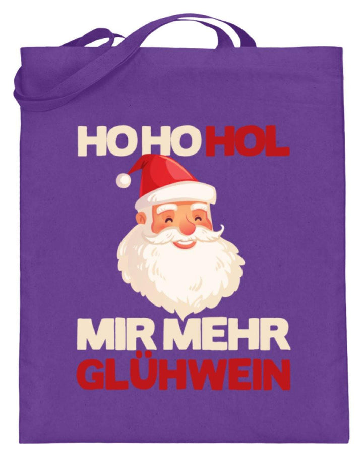 Ho Ho Hol mir Glühwein - Words on Shirt  - Jutebeutel (mit langen Henkeln) - Words on Shirts Sag es mit dem Mittelfinger Shirts Hoodies Sweatshirt Taschen Gymsack Spruch Sprüche Statement