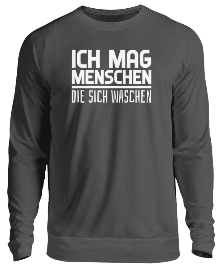 Ich mag Menschen - Words on Shirts  - Unisex Pullover - Words on Shirts Sag es mit dem Mittelfinger Shirts Hoodies Sweatshirt Taschen Gymsack Spruch Sprüche Statement