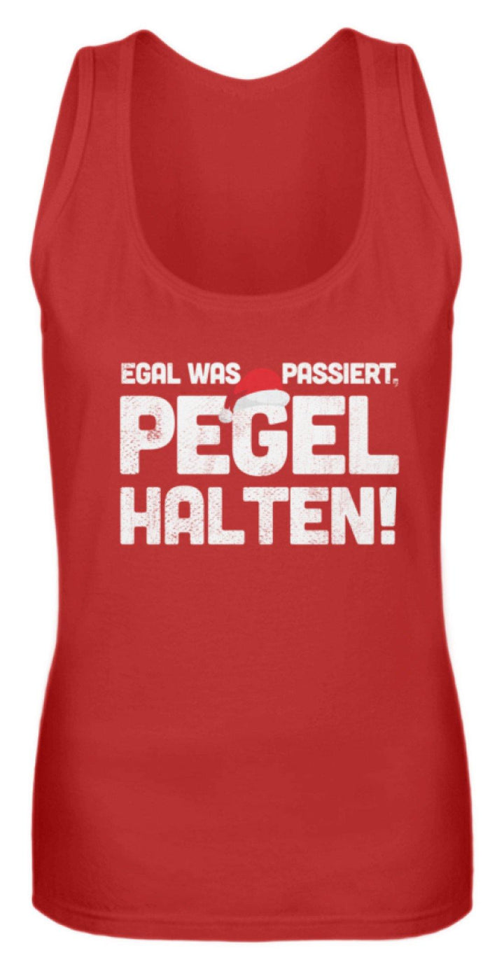 Pegel halten Weihnachten Words on Shirts  - Frauen Tanktop - Words on Shirts Sag es mit dem Mittelfinger Shirts Hoodies Sweatshirt Taschen Gymsack Spruch Sprüche Statement