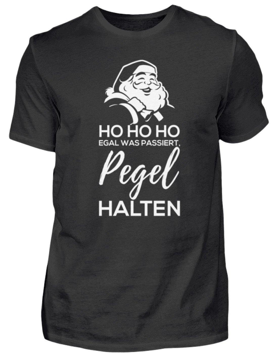 Santa Pegel halten - Words on Shirts  - Herren Shirt - Words on Shirts Sag es mit dem Mittelfinger Shirts Hoodies Sweatshirt Taschen Gymsack Spruch Sprüche Statement