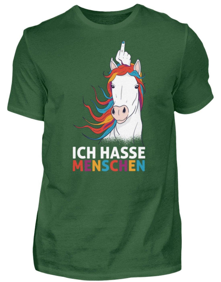 Ich hasse Menschen - Words on Shirts  - Herren Shirt - Words on Shirts Sag es mit dem Mittelfinger Shirts Hoodies Sweatshirt Taschen Gymsack Spruch Sprüche Statement