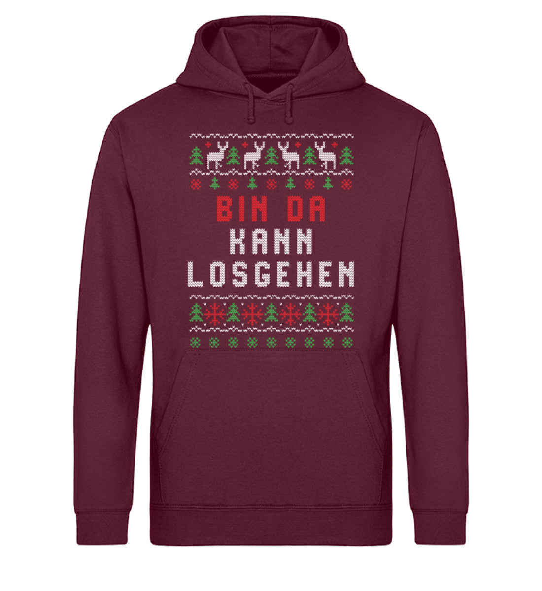 Bin da kann los gehen - Ugly Sweater  - Unisex Organic Hoodie