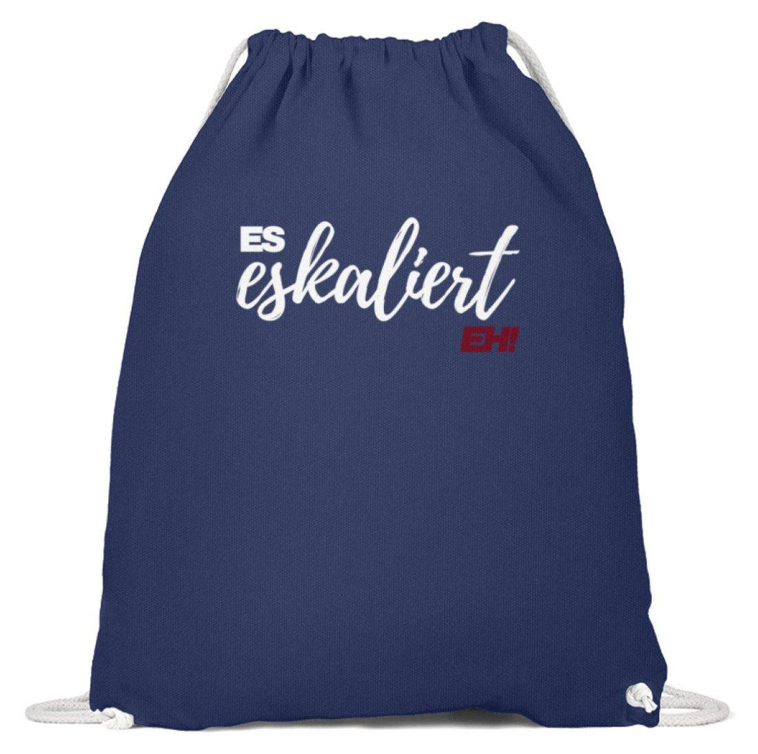 Es Eskaliert Eh - Words on Shirts (1)  - Baumwoll Gymsac - Words on Shirts Sag es mit dem Mittelfinger Shirts Hoodies Sweatshirt Taschen Gymsack Spruch Sprüche Statement