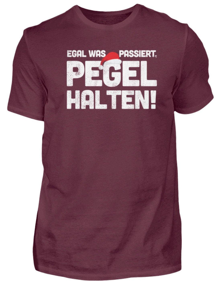 Pegel halten Weihnachten Words on Shirts  - Herren Shirt - Words on Shirts Sag es mit dem Mittelfinger Shirts Hoodies Sweatshirt Taschen Gymsack Spruch Sprüche Statement