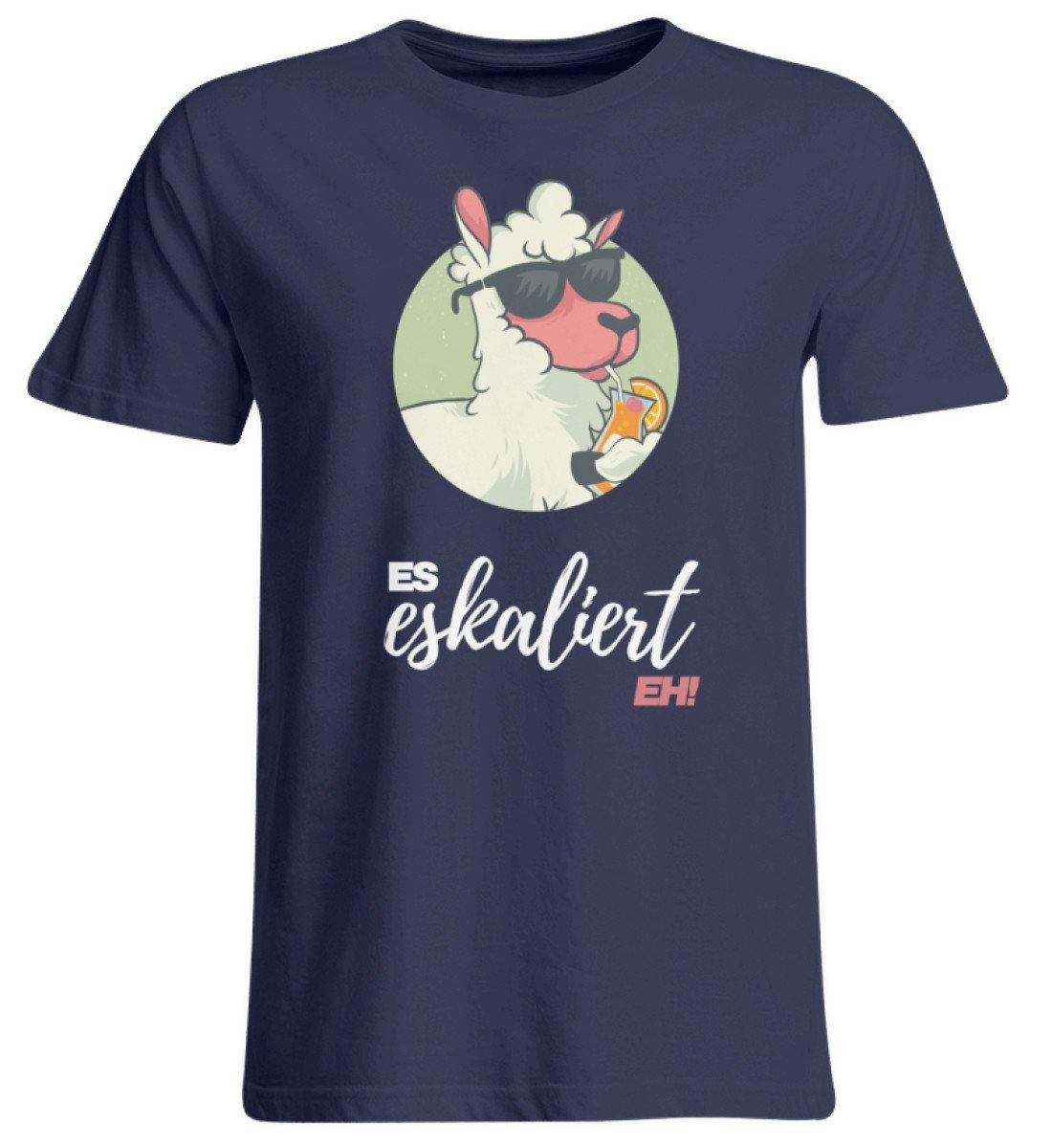 Es eskaliert eh - Lama - Words on Shirts  - Übergrößenshirt