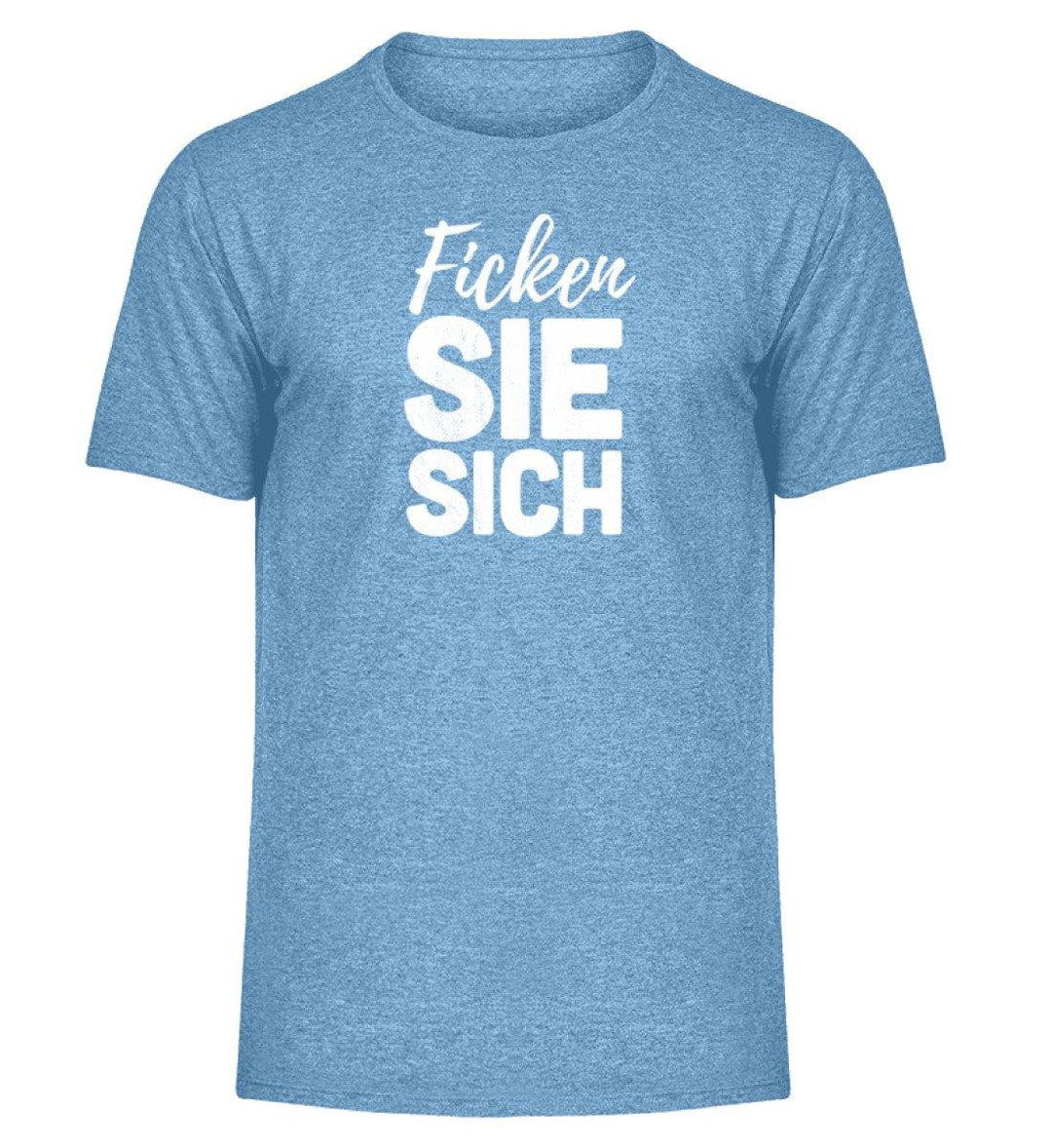 F!cken Sie sich - Words on Shirts - PR  - Herren Melange Shirt - Words on Shirts Sag es mit dem Mittelfinger Shirts Hoodies Sweatshirt Taschen Gymsack Spruch Sprüche Statement