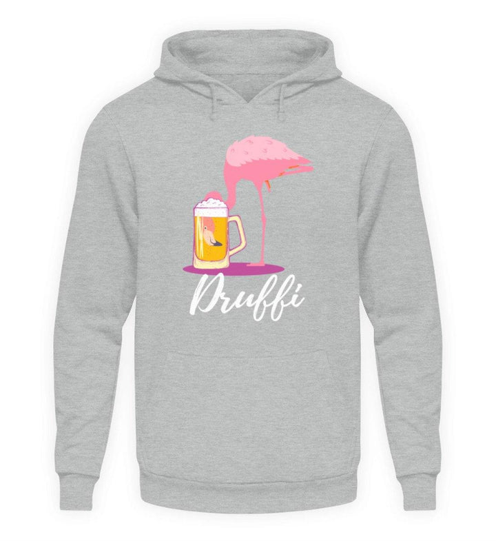 Flamingo Druffi - Words on Shirt  - Unisex Kapuzenpullover Hoodie - Words on Shirts Sag es mit dem Mittelfinger Shirts Hoodies Sweatshirt Taschen Gymsack Spruch Sprüche Statement