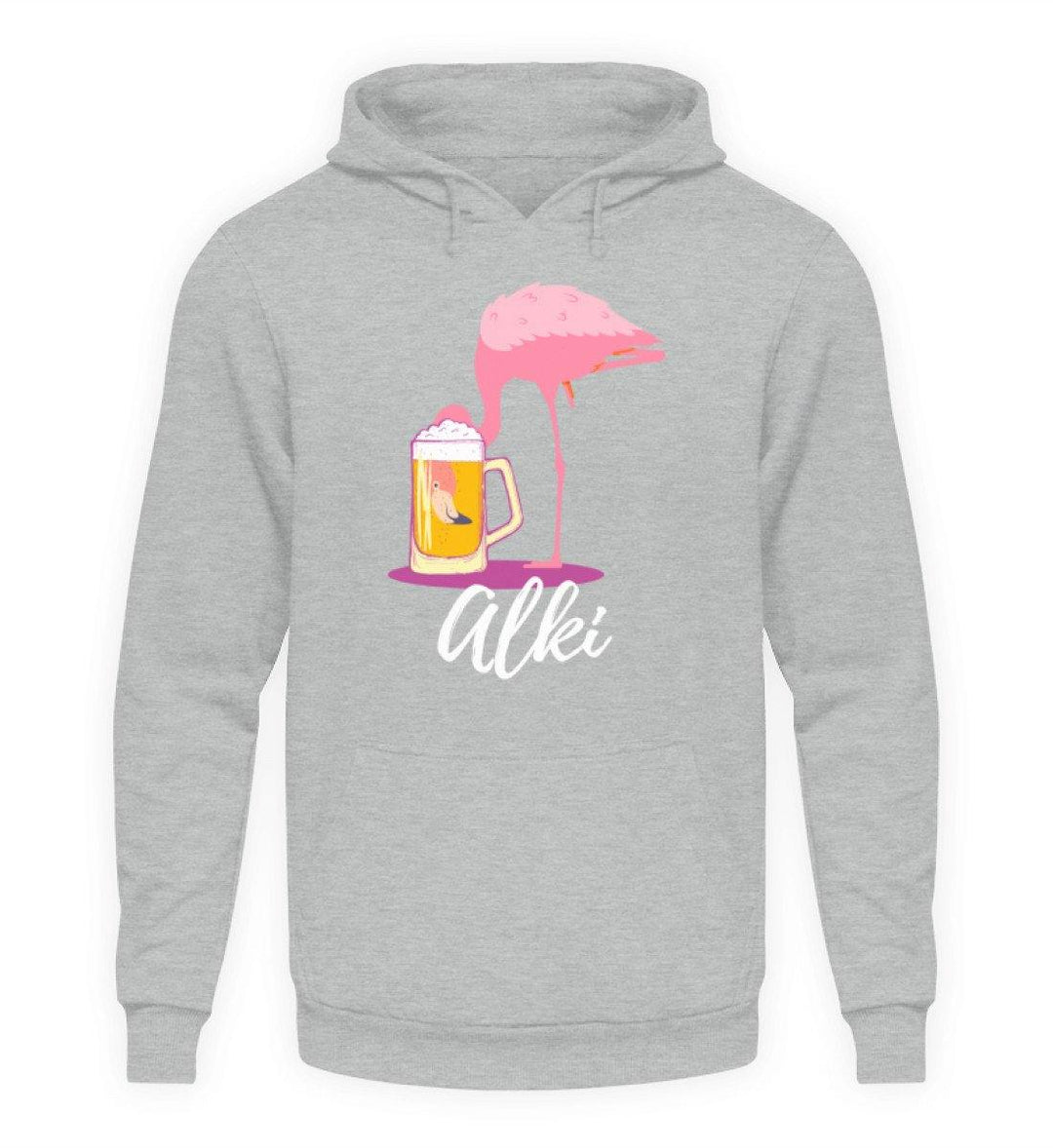 Flamingo Alki - Words on Shirt  - Unisex Kapuzenpullover Hoodie - Words on Shirts Sag es mit dem Mittelfinger Shirts Hoodies Sweatshirt Taschen Gymsack Spruch Sprüche Statement