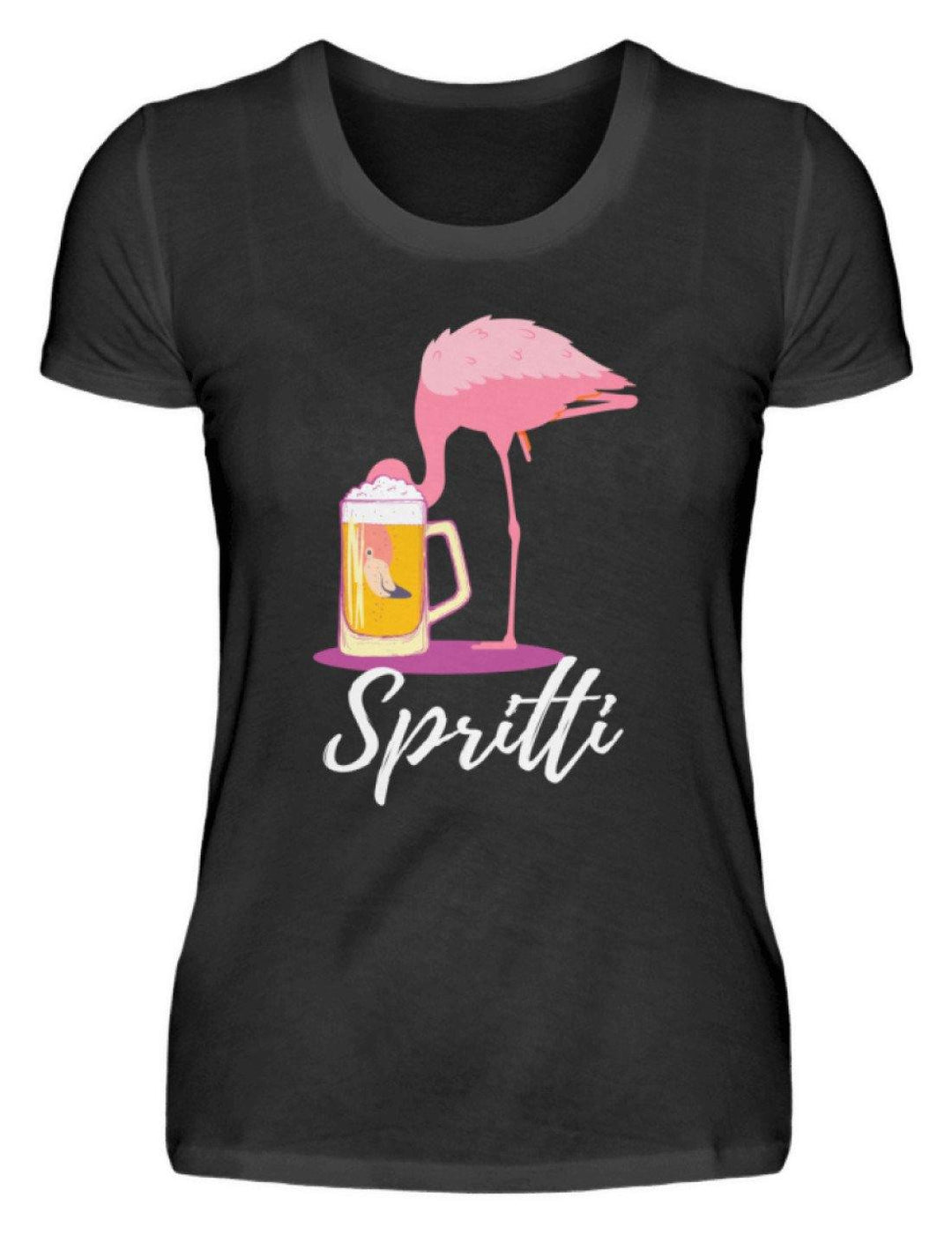 Flamingo Spritti - Words on Shirt  - Damenshirt - Words on Shirts Sag es mit dem Mittelfinger Shirts Hoodies Sweatshirt Taschen Gymsack Spruch Sprüche Statement