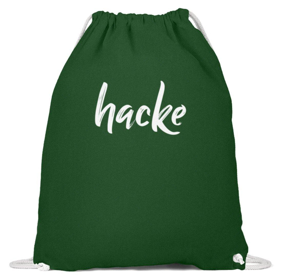 hacke Shirt  - Baumwoll Gymsac - Words on Shirts Sag es mit dem Mittelfinger Shirts Hoodies Sweatshirt Taschen Gymsack Spruch Sprüche Statement
