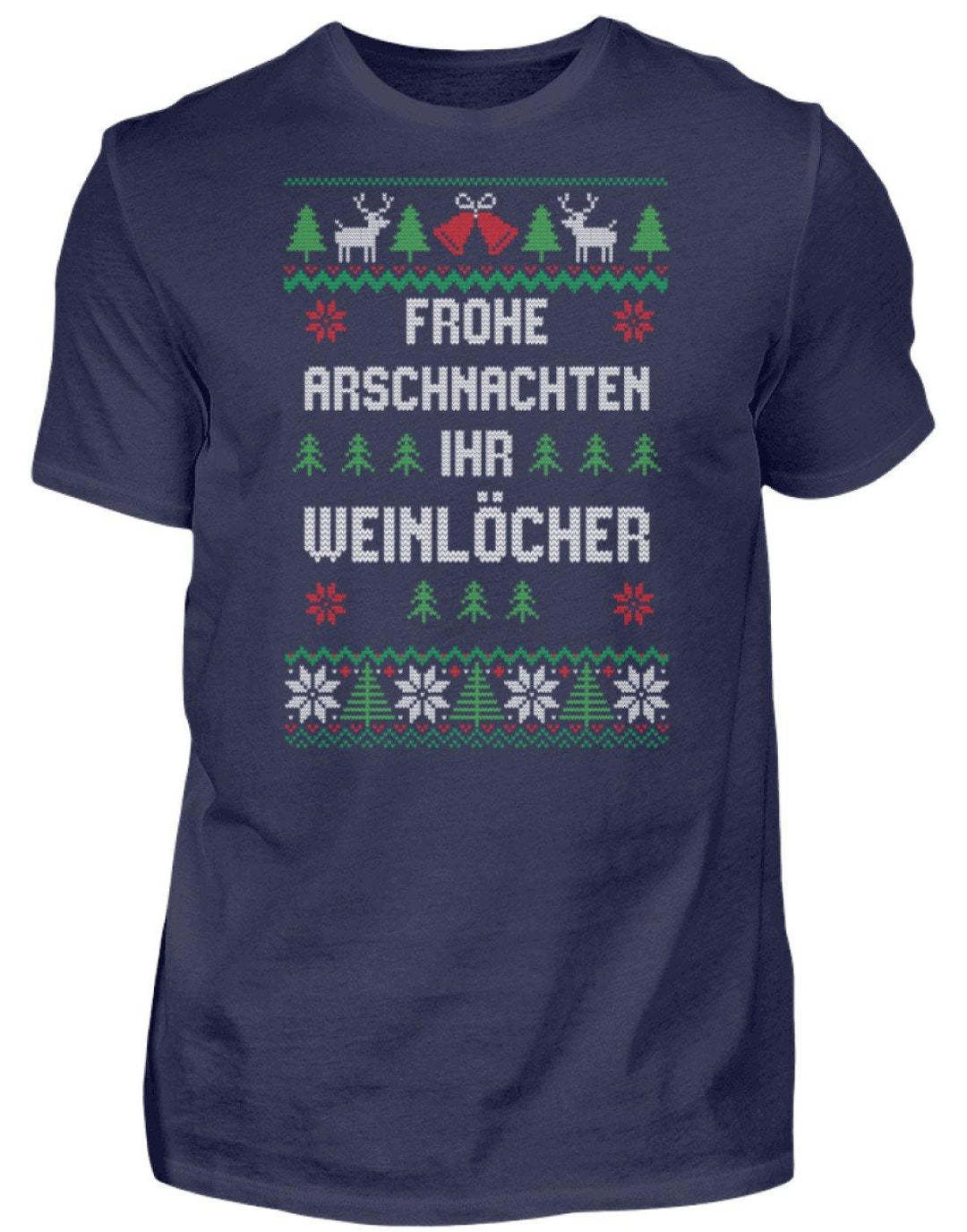 Frohe Arschnachten - Words on Shirts  - Herren Shirt - Words on Shirts Sag es mit dem Mittelfinger Shirts Hoodies Sweatshirt Taschen Gymsack Spruch Sprüche Statement