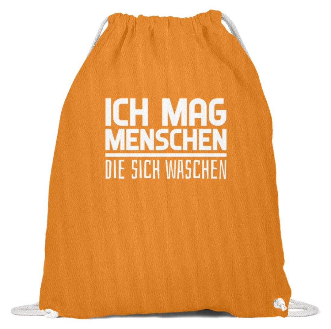 Ich mag Menschen - Words on Shirts  - Baumwoll Gymsac - Words on Shirts Sag es mit dem Mittelfinger Shirts Hoodies Sweatshirt Taschen Gymsack Spruch Sprüche Statement