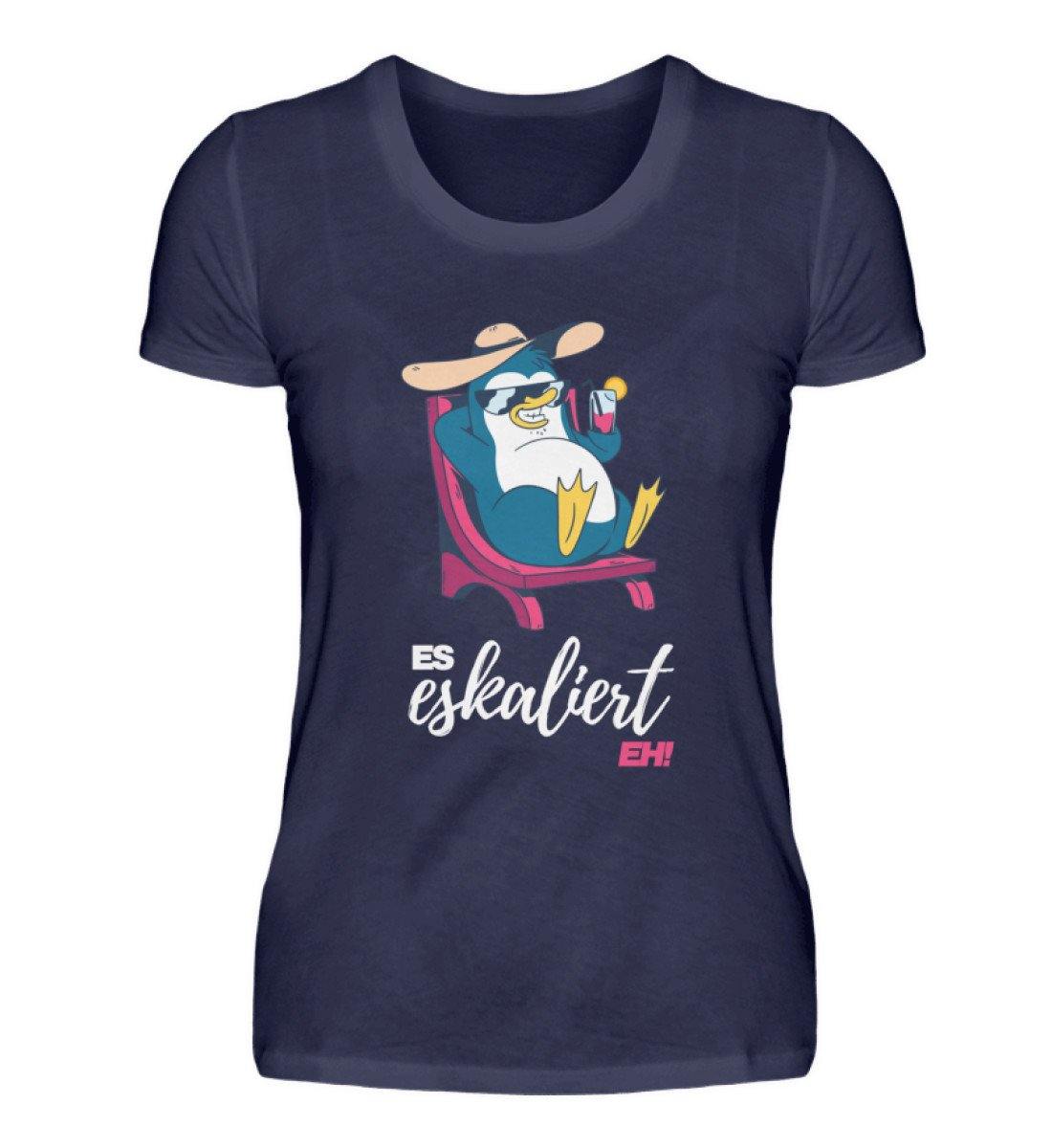 Es eskaliert eh - Pinguin  - Words on Shirts  - Damenshirt